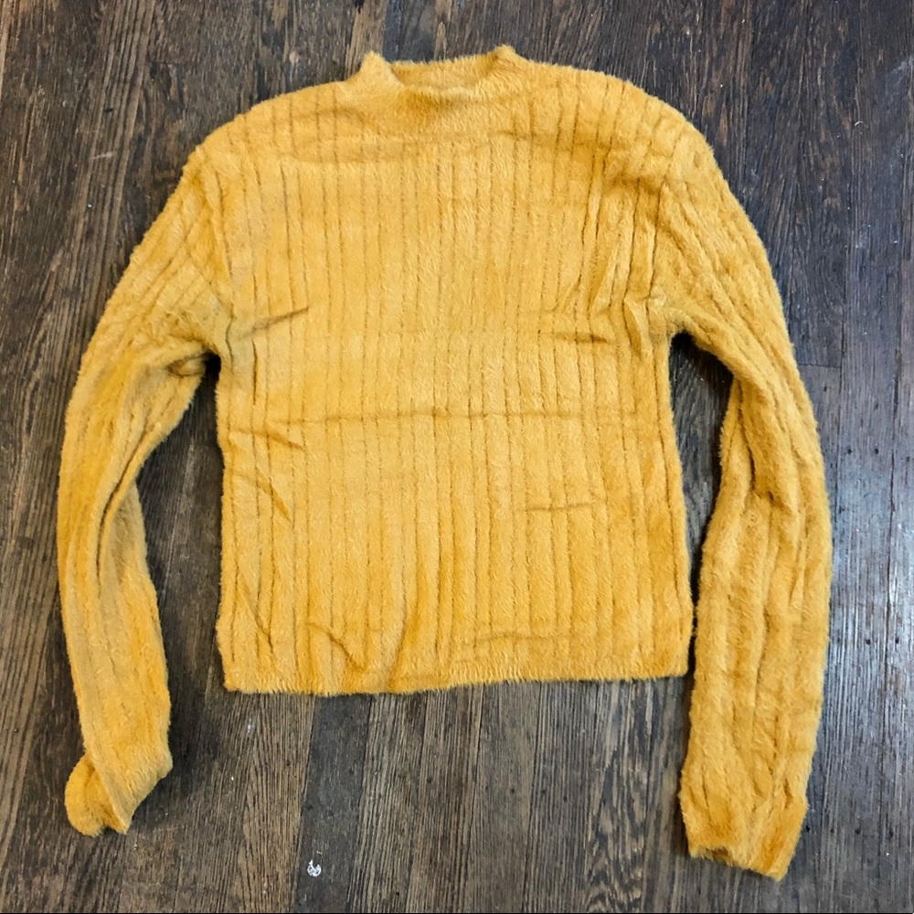 Yellow fluffy sweater for forever 21